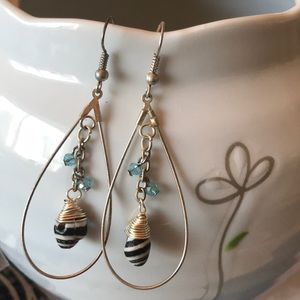 Silver and shell earrings